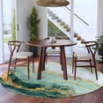 thumbnail image 3 of Sage Green Golden Marble Round Area Rug 5Ft Washable Circle Rugs for Living Room Bedroom, Modern Abstract Art Marble Crack Non-Slip Carpet Floor Mats Indoor Outdoor Carpet Runner Aesthetic Home Decor, 3 of 8
