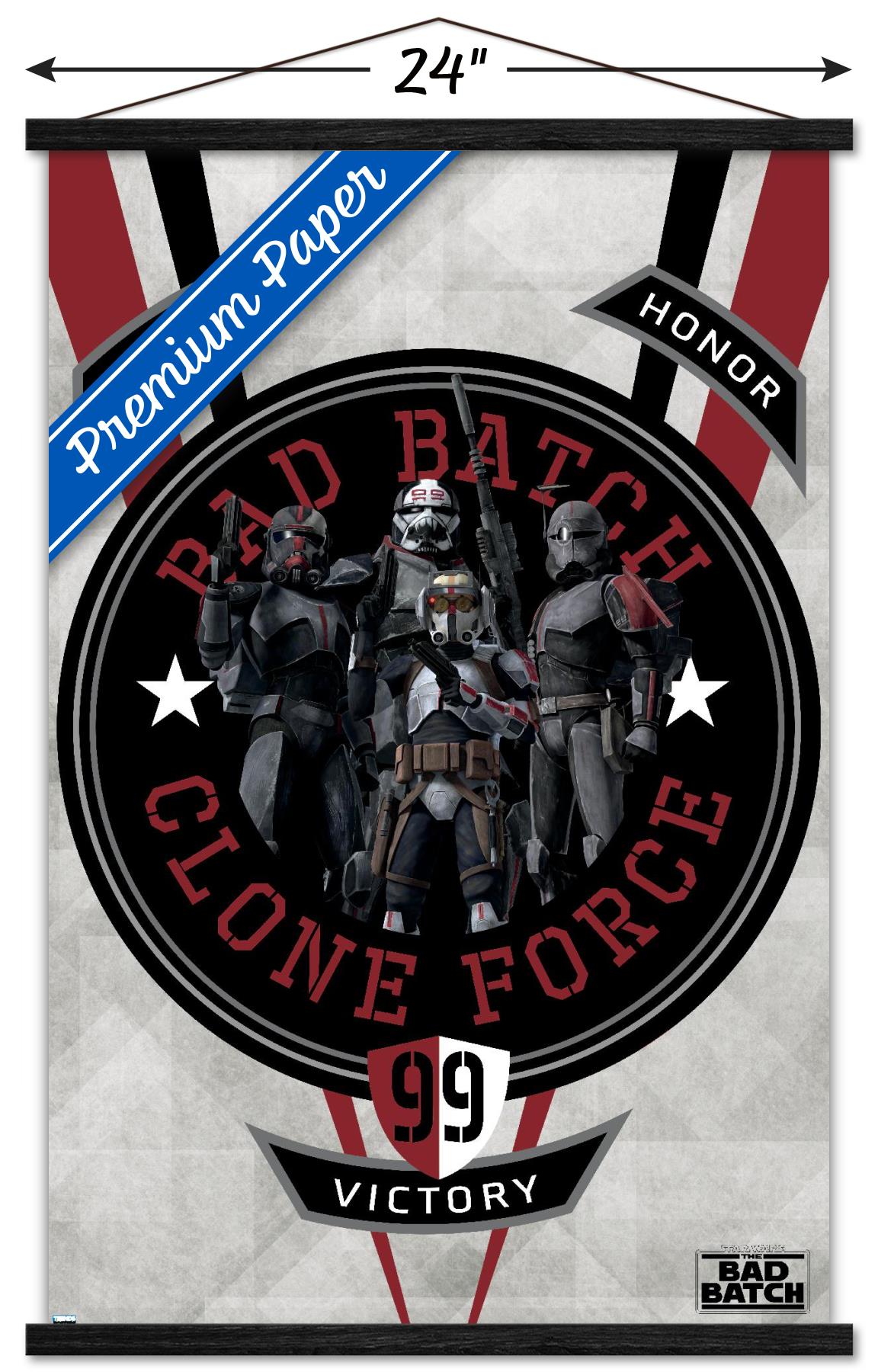 Star Wars: The Bad Batch - Badge Wall Poster with Wooden Magnetic Frame, 22.375" x 34"