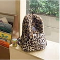 thumbnail image 3 of Fuzzy Cheetah Cute Backpack, Y2k Purse Fleece Chic Bookbag Trendy Aesthetic Coquette Daypack 90s Purse, 3 of 8