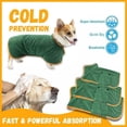thumbnail image 4 of Toalla para perros, bata de microfibra para secar perros, albornoz para mascotas (perros y gatos), verde grande, 4 of 5