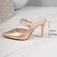 thumbnail image 6 of CQONEPT Pointed Toe Ankle Strap Slingback Heels for Womens Stiletto Closed Toe Pumps Women Dress Party Mules Sandals Gold 41, 6 of 6