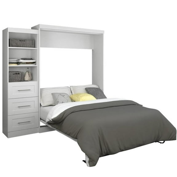 Atlin Designs 90" Queen Wall Bed in White