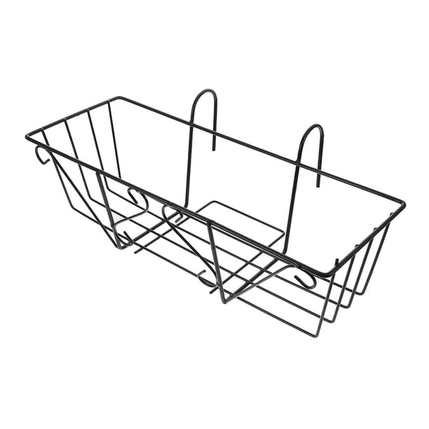 unbranded Estante Metálico Negro Para Macetas Colgantes En Exteriores Con Instalación Fácil Y Resistente
