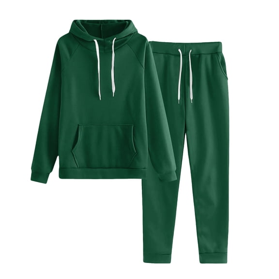 vigerkar Womens 2 Piece Outfits Lounge Hoodie Sweatsuit Sets Oversized Sweatshirt Baggy Comfy Sweatpants Set with Pockets (Dark Green, S)