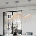 thumbnail image 6 of 36" Modern Wave LED Crystal Chandelier Pendant Light, Adjustable Color Temp 3000K-6000K, Height Adjustable Ceiling Fixture for Living Room & Luxury Spaces, 6 of 9