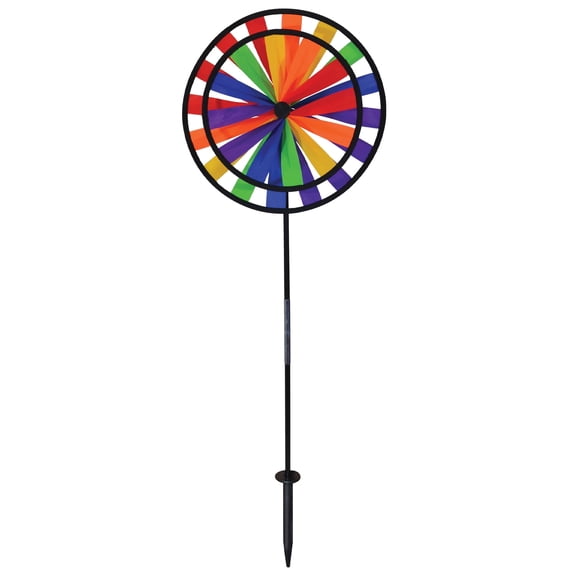 In the Breeze 2683 — 13-Inch Rainbow Double Wheel Spinner - Colorful Spinner for your Yard and Garden
