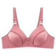 thumbnail image 4 of Meichang Plus Size Bras for Women No Underwire Push Up Bra Racerback Lace T-shirt Bras Full Coverage Breathable Underwear Comfy Supportive Everyday Bras Pink 40C, 4 of 8
