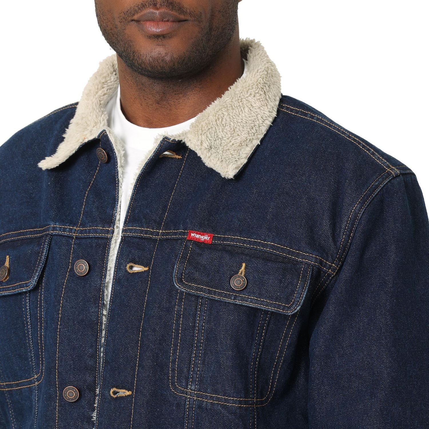 Wrangler Angler Veste Denim Doublée Sherpa