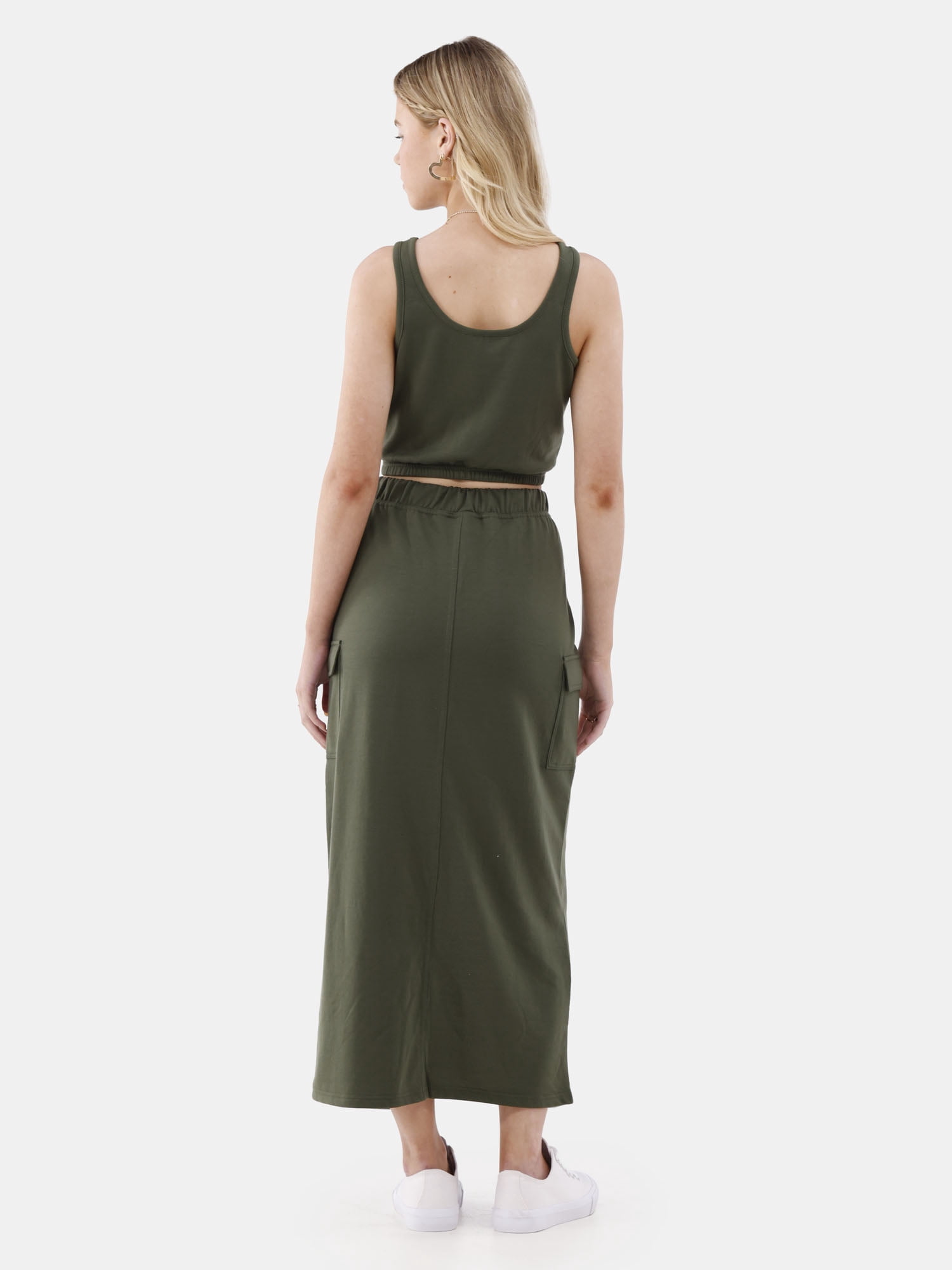 No Boundaries Henley Tank and Maxi Skirt Set, Women’s and Women's Plus