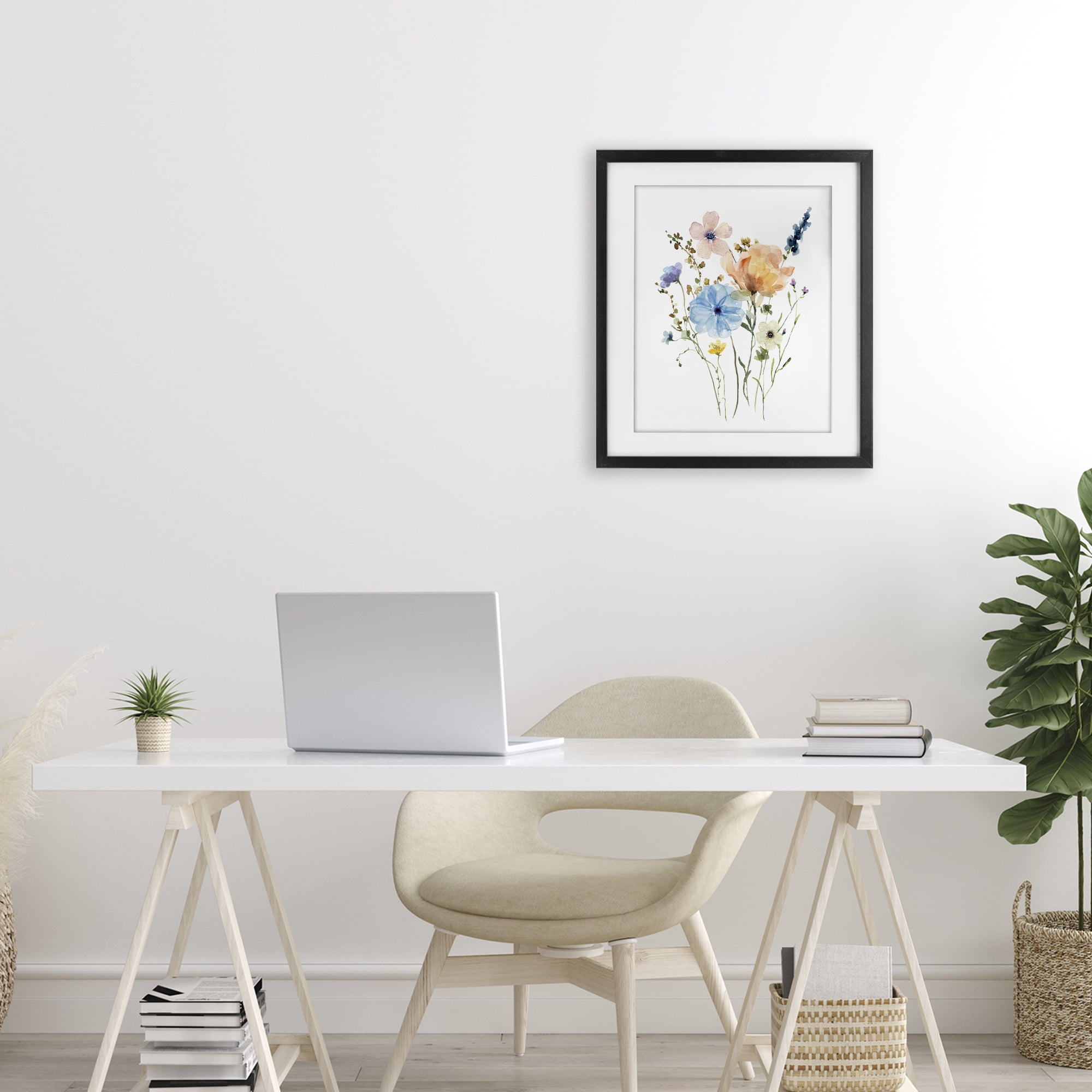 Stupell Industries Wildflower Sprig Bundle Black Framed Print Under Glass, design by Livi Finn