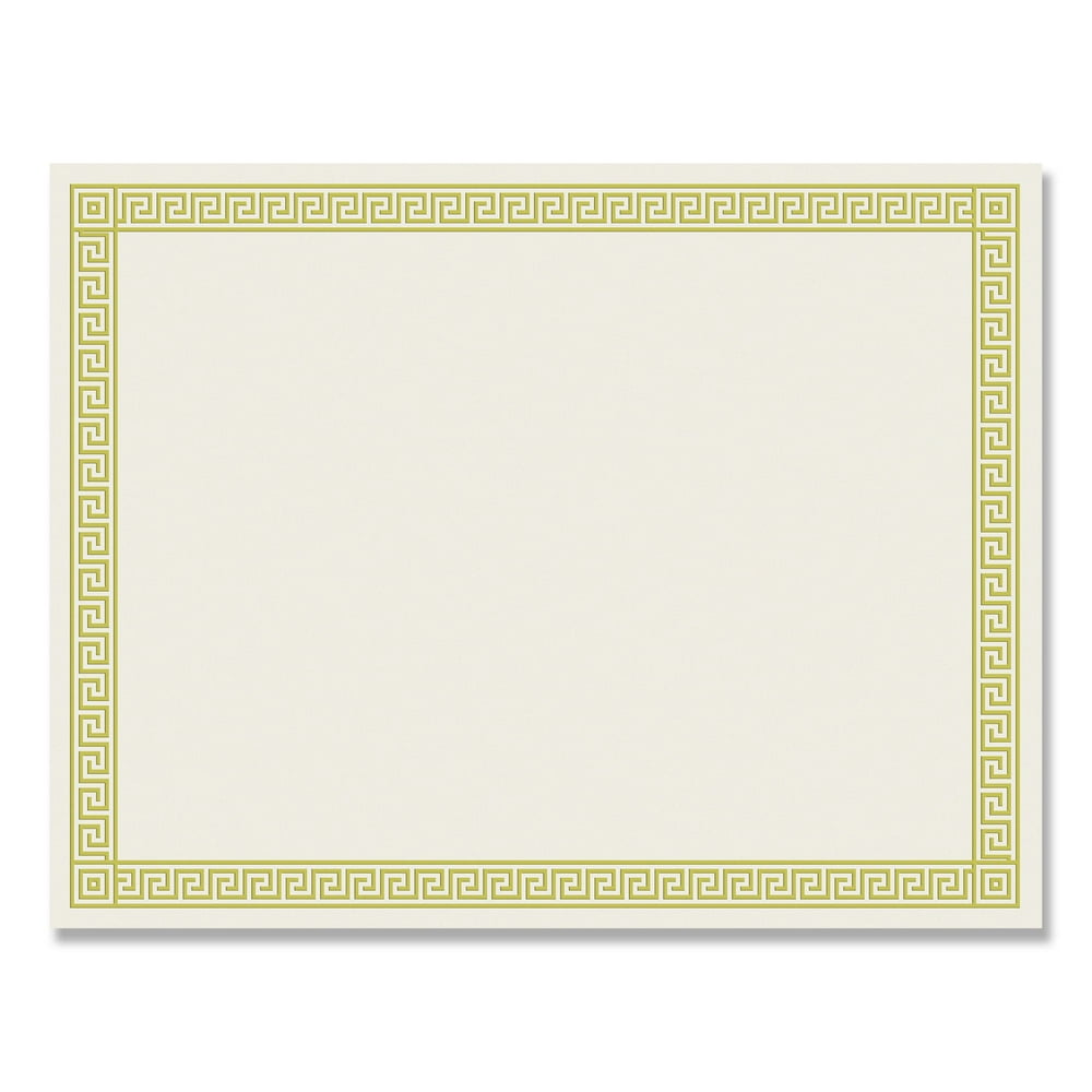 Great Papers! Foil Border Certificates 8.5 x 11 Ivory/Gold Channel 12 ...