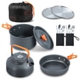 thumbnail image 1 of Ensemble de 16 Pcs de Batterie de Cuisine de Camping, Ensemble de Cuisson de Camp Gigogne, Mini Batterie de Cuisine de Camping et de Randonnée, Ensemble de Poêles de Camping et de Randonnée, Orange, 1 of 6