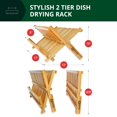 thumbnail image 2 of Bamboo 2 Tier Dish Drying Rack - Collapsible Dish Drainer Utensil Rack and Best Dish Holder for Kitchen Countertop by Royal Craft Wood, 2 of 5
