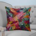 thumbnail image 4 of 16x16 Pillow Covers Set of 2, Colorful Dahlia Throw Pillow Covers Decorative Couch Cushion Case, Spring Flowers Modern Abstract Art Microfiber Square Pillowcases for Bedroom Car Living Room, 4 of 7