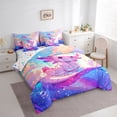 thumbnail image 3 of Homewish Kawaii Salamander Axolotl 7pcs Bedding Comforter Set,Magic Animal Queen Bedding Sets,Purple Pink Blue Queen Sheet Sets For Children,Breathable Home Decor Reversible, 3 of 8
