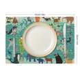 thumbnail image 3 of BCIIG  Place Mats Set of 4. Safari Animal World Map Tree Mountain Ocean Fish  Linen Placemats for Dinner Kitchen Table Dining Room 18x12in, 3 of 8