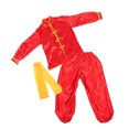 thumbnail image 4 of 1 juego de uniforme de artes marciales tradicionales chinas para niños, cómodo traje de Kung Fu para actuaciones, auténtico traje de entrenamiento de Tai Chi, 4 of 8