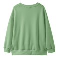 thumbnail image 5 of FAOWME Girls Solid Color Children Loose Round Neck Long Sleeve Sweatshirt Hoodie Pullover Tops Green 13 Years, 5 of 5