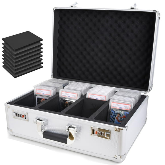 VALUN 160+ 4 ROW Graded Card Storage Box; Durable Sports PSA and Pokemon Storage Box - Organizer Slab for Your Collection - For Baseball Football TCG MTG Cards - Top Loader Design
