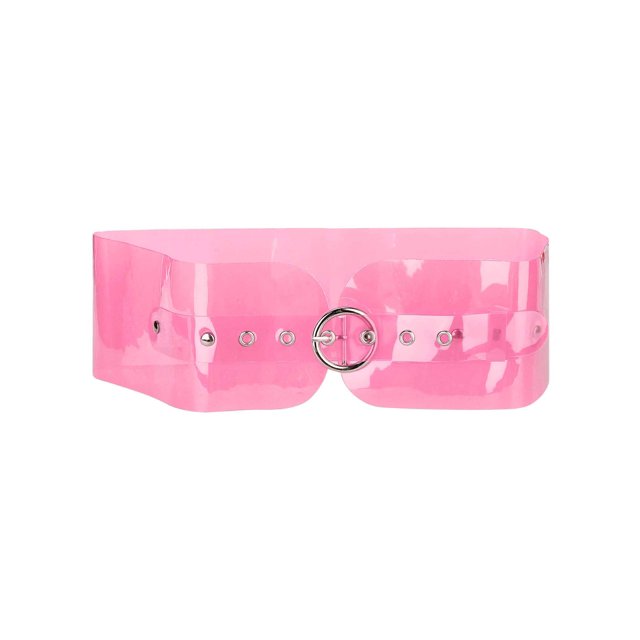 Cinturones transparentes para mujeres INSPIRE CHIC para vestidos, cinturones anchos con hebilla redonda rosa
