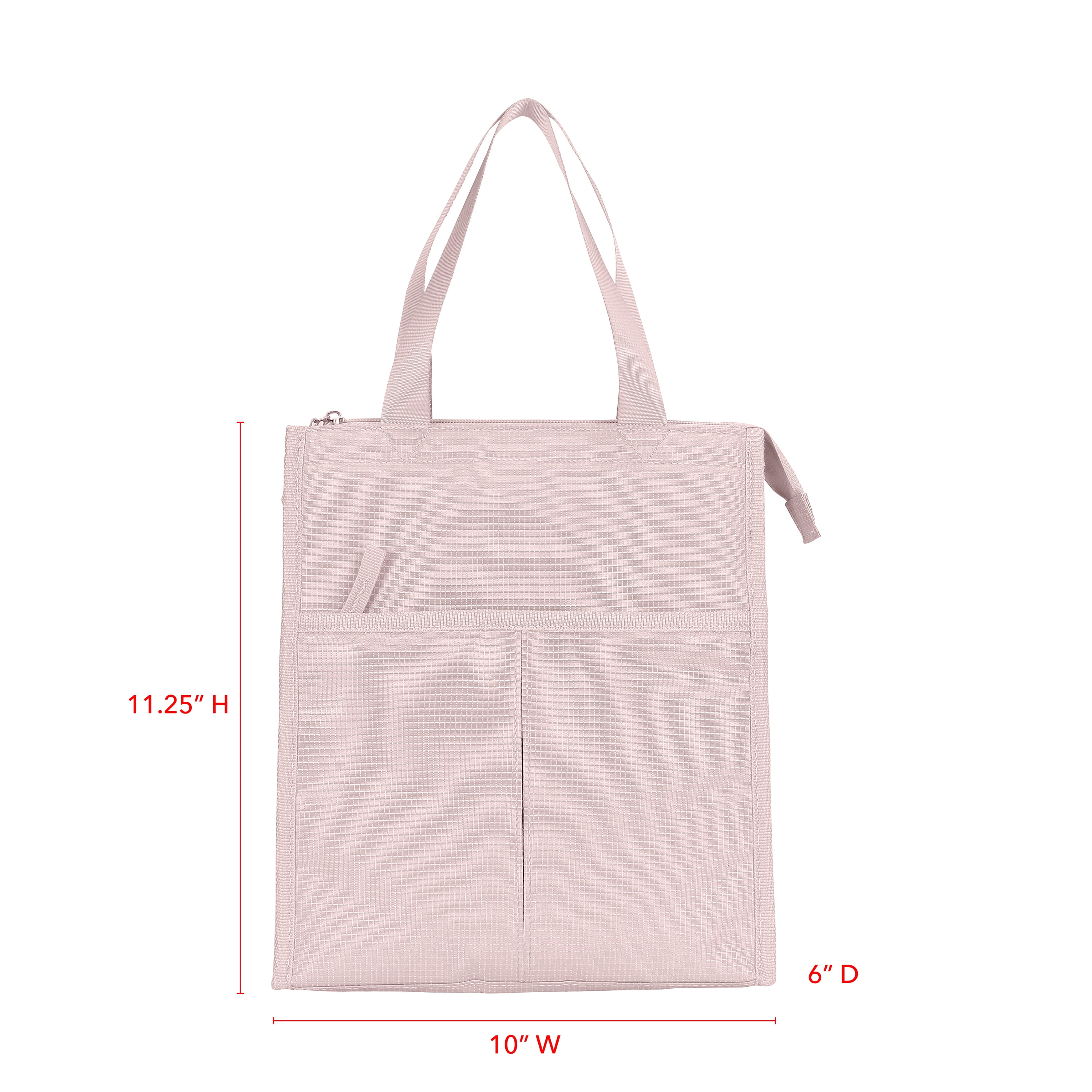Mainstays Pink Polyester Zippered Reusable Lunch Bag