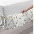 thumbnail image 2 of Floral Bed Skirt, Simplistic Flowers Spring Tones Plain Background, Elastic Bedskirt Dust Ruffle Wrap Around for Bedding Decor, 4 Sizes, Pale Mauve Earth Yellow, by Ambesonne, 2 of 2