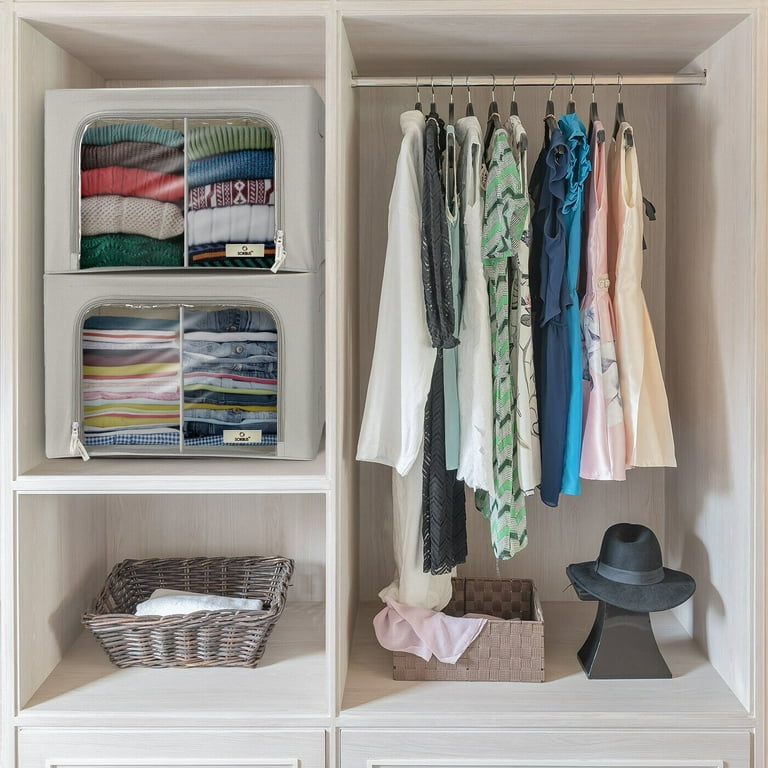 Divided Interior Storage Bins - Bedroom Closet Organization for