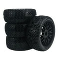thumbnail image 1 of kusrkot 4x RC Wheel Rims Upgrade Rubber 1/7 1:7 Assembly 17mm Strong Grip Black Parts Tires Tyres Model Set for XS Off Road Racing, 1 of 5