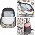 thumbnail image 4 of Fireman and Dalmatian White Pattern 17" Waterproof Oxford School Backpacks for Teens, S-Shape Padded Straps, for School, Travel, Hiking, Camping, 4 of 5