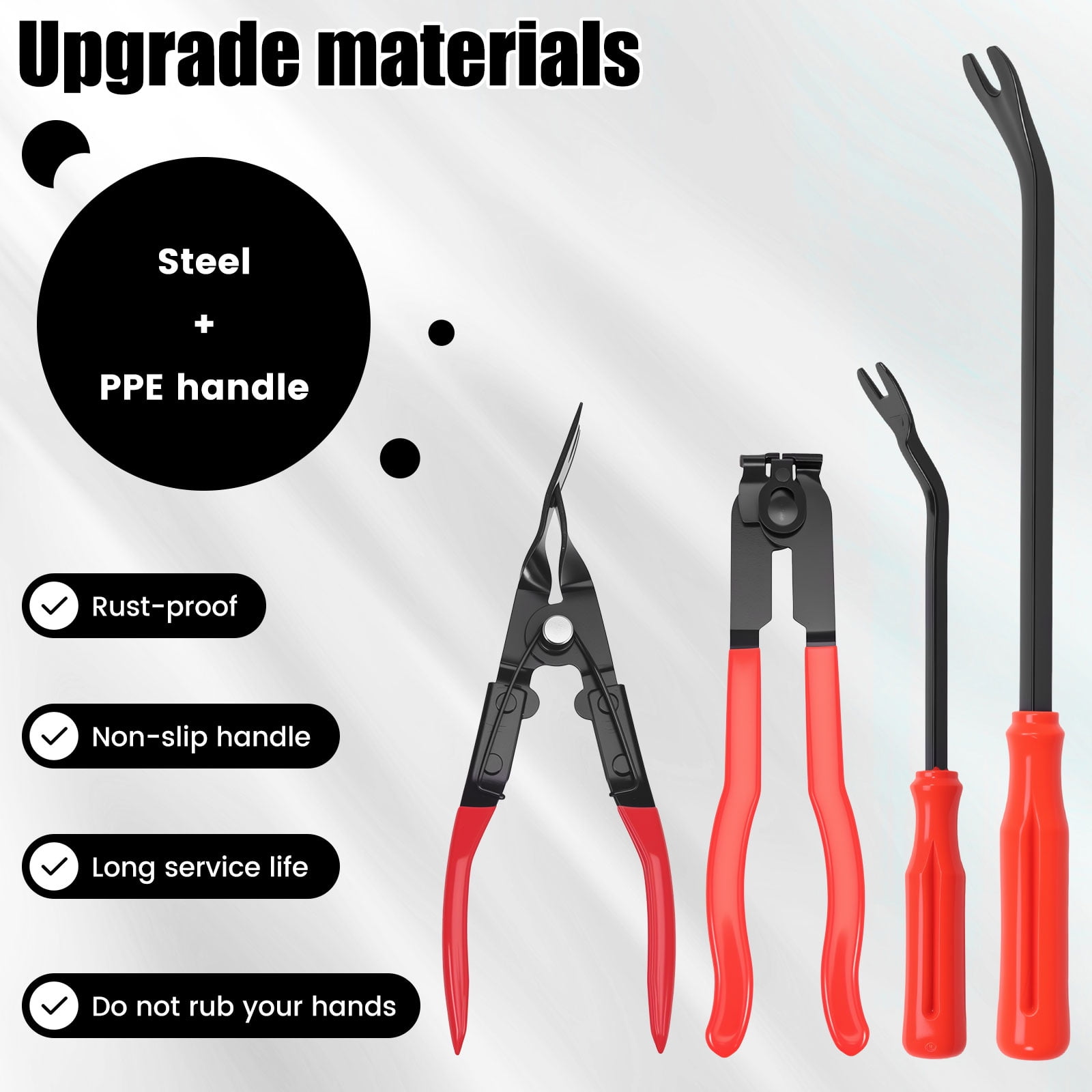 8Pcs Auto Trim Removal Tool Kit Car Clip Pry Tool with Storage Bag Trim Rivet Puller Pliers Kit for Automotive Door Panel Upholstery