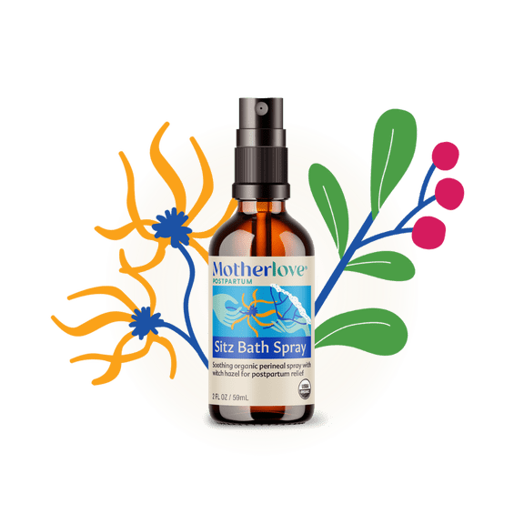 Motherlove Sitz Bath Spray, Herbal Perineal Spray for Postpartum Recovery, 2 oz