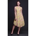 thumbnail image 2 of Bimba Robe d'Été Sans Manches à Col Rond pour Femmes, Imprimé Floral Oeillet Jaune et Marguerite, Tenue Décontractée - Grand, 2 of 6