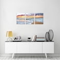thumbnail image 4 of 3-Piece Blue Beach Canvas Wall Art Set, Sunset Ocean Waves Seascape Prints, Framed & Ready to Hang Decor for Living Room Bedroom Bathroom, 4 of 6