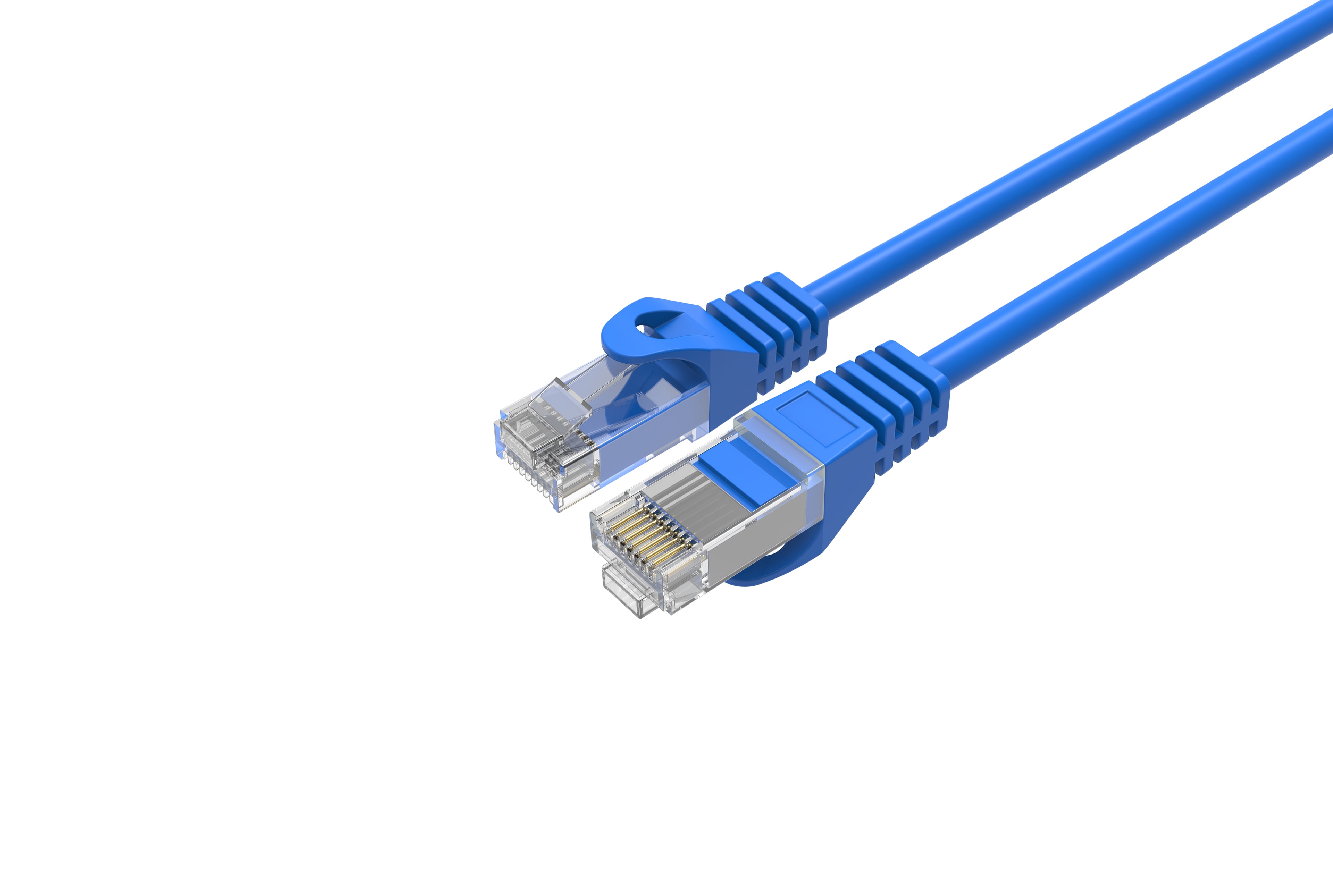 LOGICO Cat6 Slim Ethernet Patch Cable Blue 28 AWG 2FT (25 Pack)