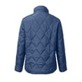 thumbnail image 5 of Chiccall Womens Quilted Puffer Jacket Full Zip Long Sleeve Winter Cotton Padded Coat Lightweight Warm Outerwear Blue 3XL, 5 of 9