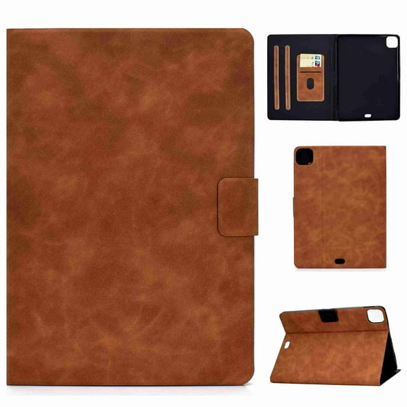 Dteck iPad Pro 11 2020 2nd Gen Case with Auto Wake/Sleep, Soft TPU Back Cover Ultra Slim Lightweight Shockproof Protective Cover with Kickstand for iPad Pro 11 2020 2nd Gen, Brown