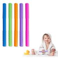 thumbnail image 1 of Paquete de 5 juguetes para la dentición del bebé mordedor de tubos huecos de silicona para niños pequeños, pajita de silicona suave para bebés con irritación calmante Fason HQ-401, 1 of 1