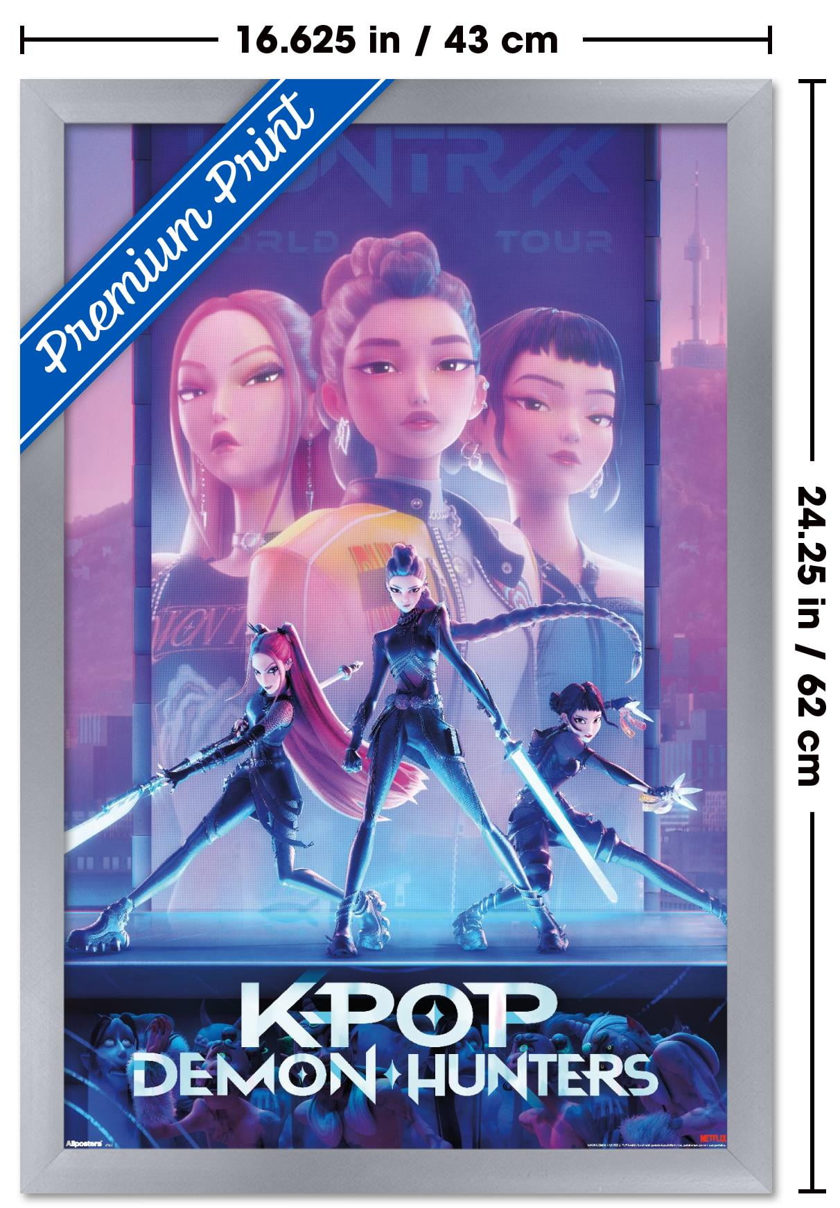 Netflix KPop Demon Hunters (2025) - One Sheet Wall Poster, 14.725" x 22.375" Framed
