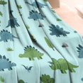 thumbnail image 3 of LightBlue Cartoon Dinosaurs NatureElements Pattern Blanket,Comfortable Soft Flannel Throw Blanket,All Season,Warm Lightweight Blankets for Sofa Bed Couch Living Room Chair,30"x40", 3 of 4