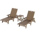 thumbnail image 1 of Afuera Living Ensemble de 3 Pcs de Chaises Longues/table Inclinables en Plastique pour Extérieur, Marron, 1 of 5