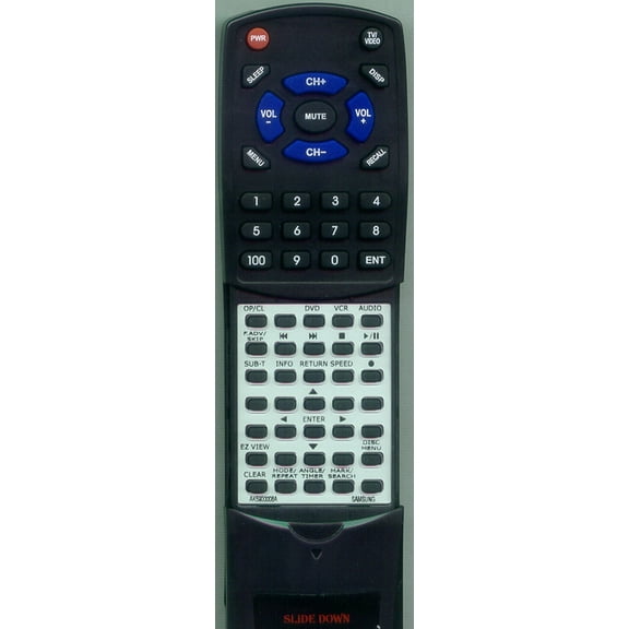 Replacement Remote for SAMSUNG AK59-00008A, AK5900008A, RTAK5900008A, 00008A, DVDV3650, DVDV3500, DVDV8080