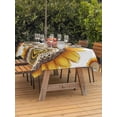 thumbnail image 3 of Outdoor Tablecloth with Umbrella Hole for Patio/Picnic/Party/Camping, Welcome Waterproof Table Cloth Rectangle Table Cover Washable, Summer Sunflowers Bohemia Floral Country (60"x 84"), 3 of 8