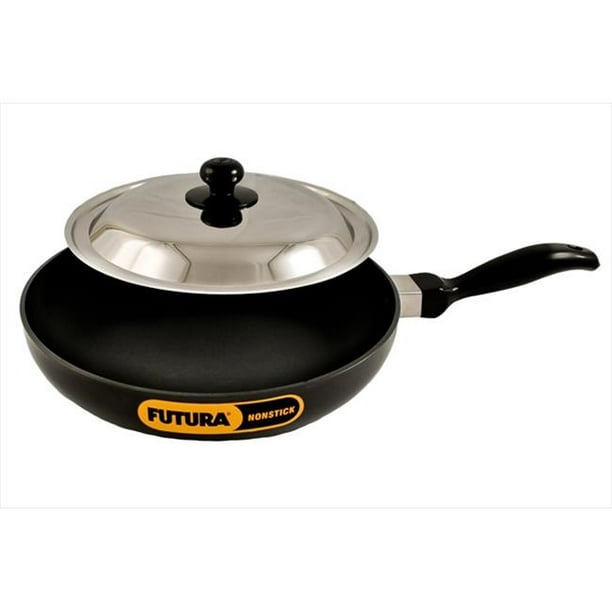 Futura NonStick 10Inch Frying Pan Indian Style with Stainless Steel