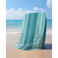 thumbnail image 4 of Teal Turquoise Aqua Ombre Beach Towels Oversized Super Absorbent, Contemporary Abstract Lines Lightweight Bath Towel Quick Dry Sets For Bathroom/Pool/Rv Camping/Beach Play/Gym Room/Picnic 30"x60", 4 of 8