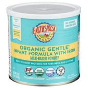 Earth's Best Gentle Organic Powder Baby Formula with Iron, 21 oz Canister