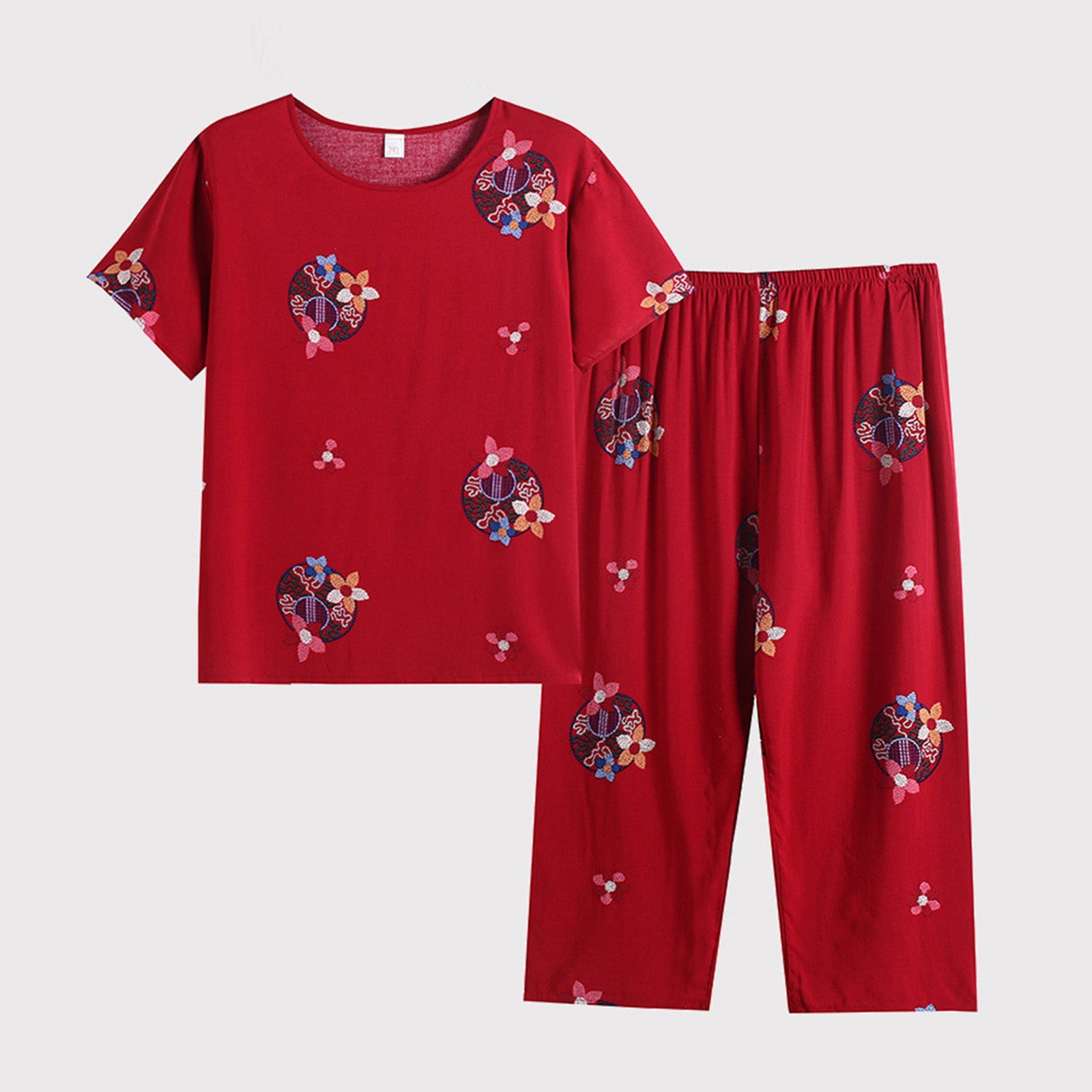POROPL Women Pajamas Clearance $10.00,Summer Silk Cotton Comfy Plus ...