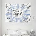 thumbnail image 1 of Adventure Tapestry, Free Spirit Quote on Watercolor Backdrop Stars Clouds Crescent Moon Artwork Print, Wall Hanging for Bedroom Living Room Dorm Decor, 80W X 60L Inches, Blue Black, by Ambesonne, 1 of 2