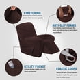 thumbnail image 6 of PrimeBeau Luxurious Soft Velvet Recliner Slipcover with Footrest, Brown, 6 of 6
