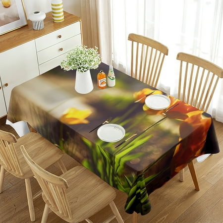 

Flowers In The Morning Light Tablecloth Rectangular Table Cover for Coffee Table Dining Room Kitchen Living Room Picnic r