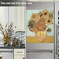 thumbnail image 5 of Van Gogh Sunflower Art Dishwasher Magnet Sticker, Refrigerator Magnetic Cover, Fridge Panels, Home Cabinet Decals Appliances Stickers - 20" L x 26" H（281） Home Decor, 5 of 5